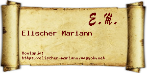 Elischer Mariann névjegykártya